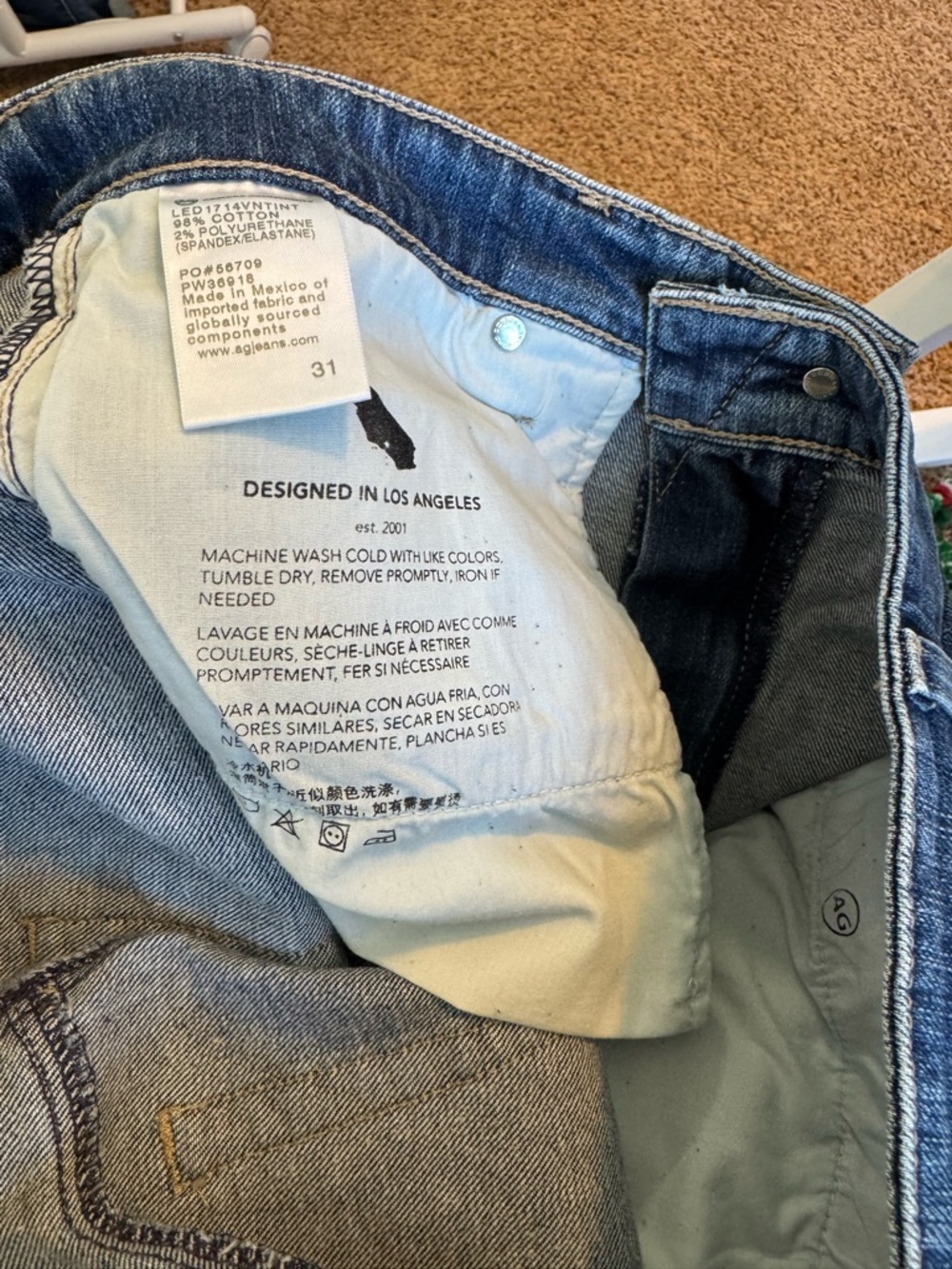 Ag Adriano Goldschmied Hailey Cut Off Ex Boyfriend Short Frayed Hem Size 31 - Picture 3 of 8